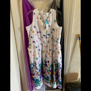 La Cera White Floral Dress